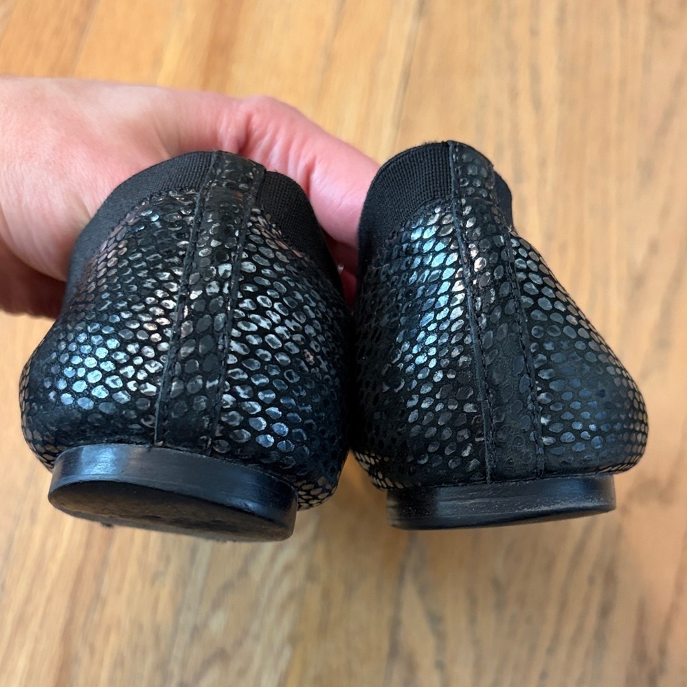 Tory Burch Caroline Plated Snake Skin Flats - Picture 6 of 11